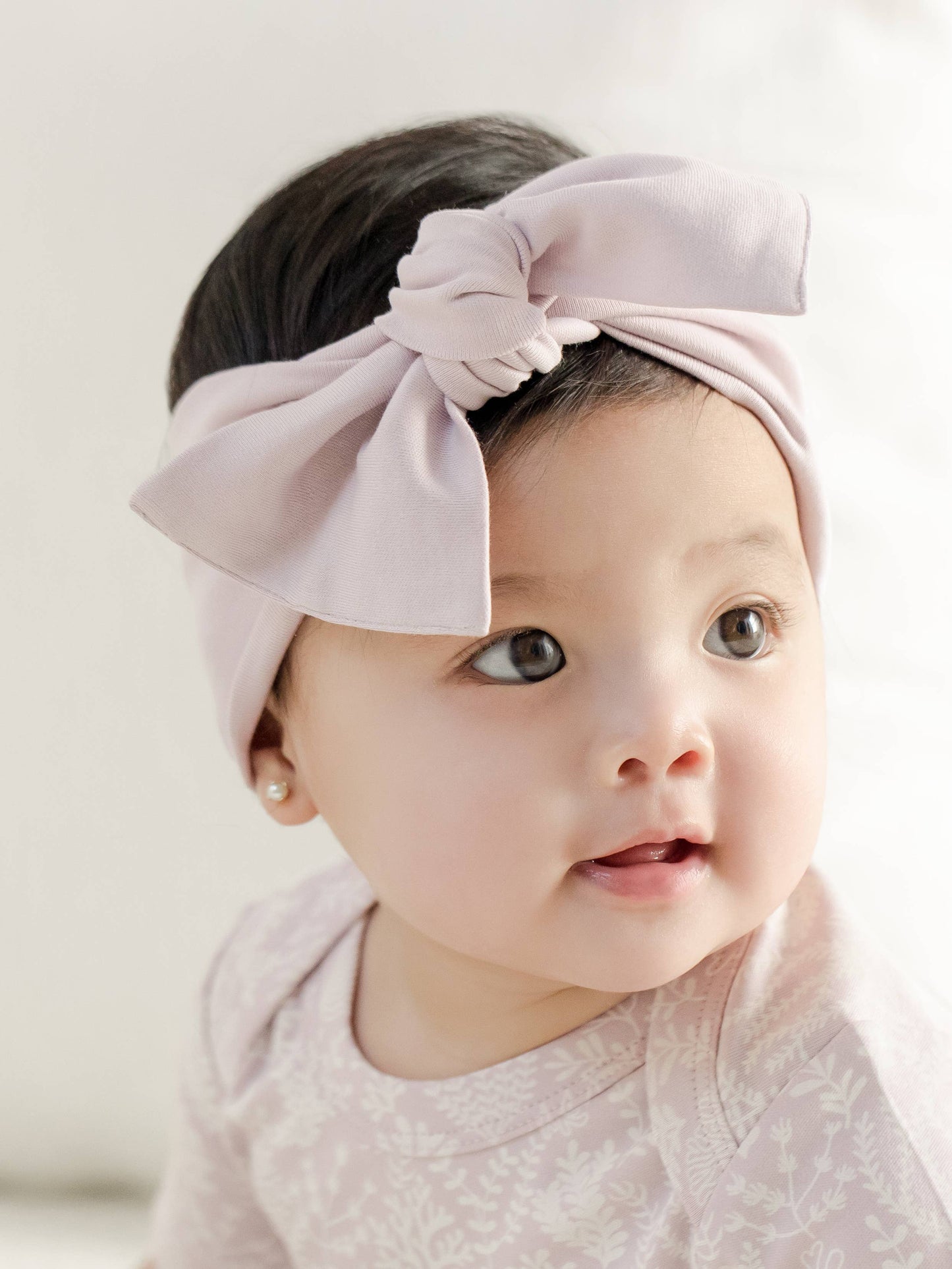 Organic Baby Knot Bow Wrap - Wisteria