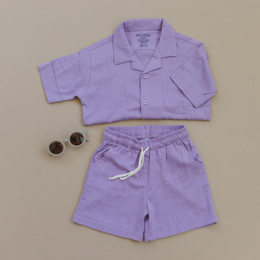 Cotton Linen Set in Ube