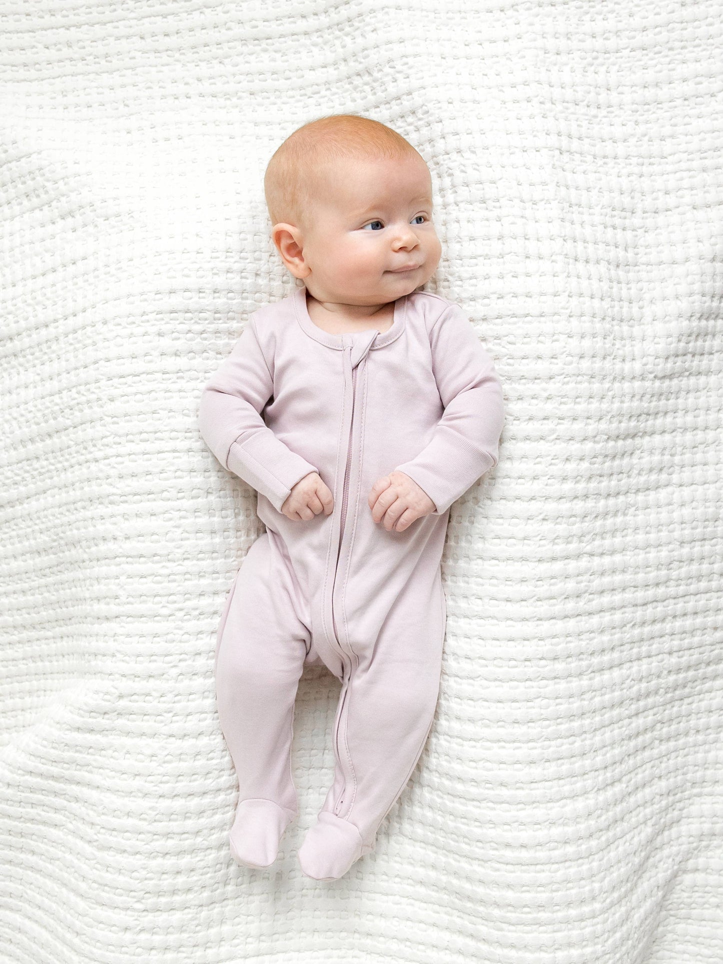 Organic Baby Peyton Zipper Sleeper - Wisteria: NB