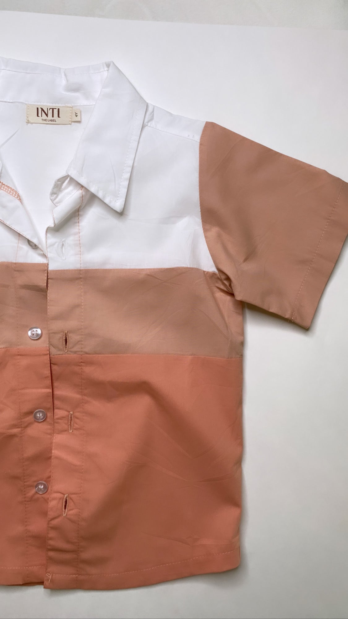 'Sunset' Color Block Button Up